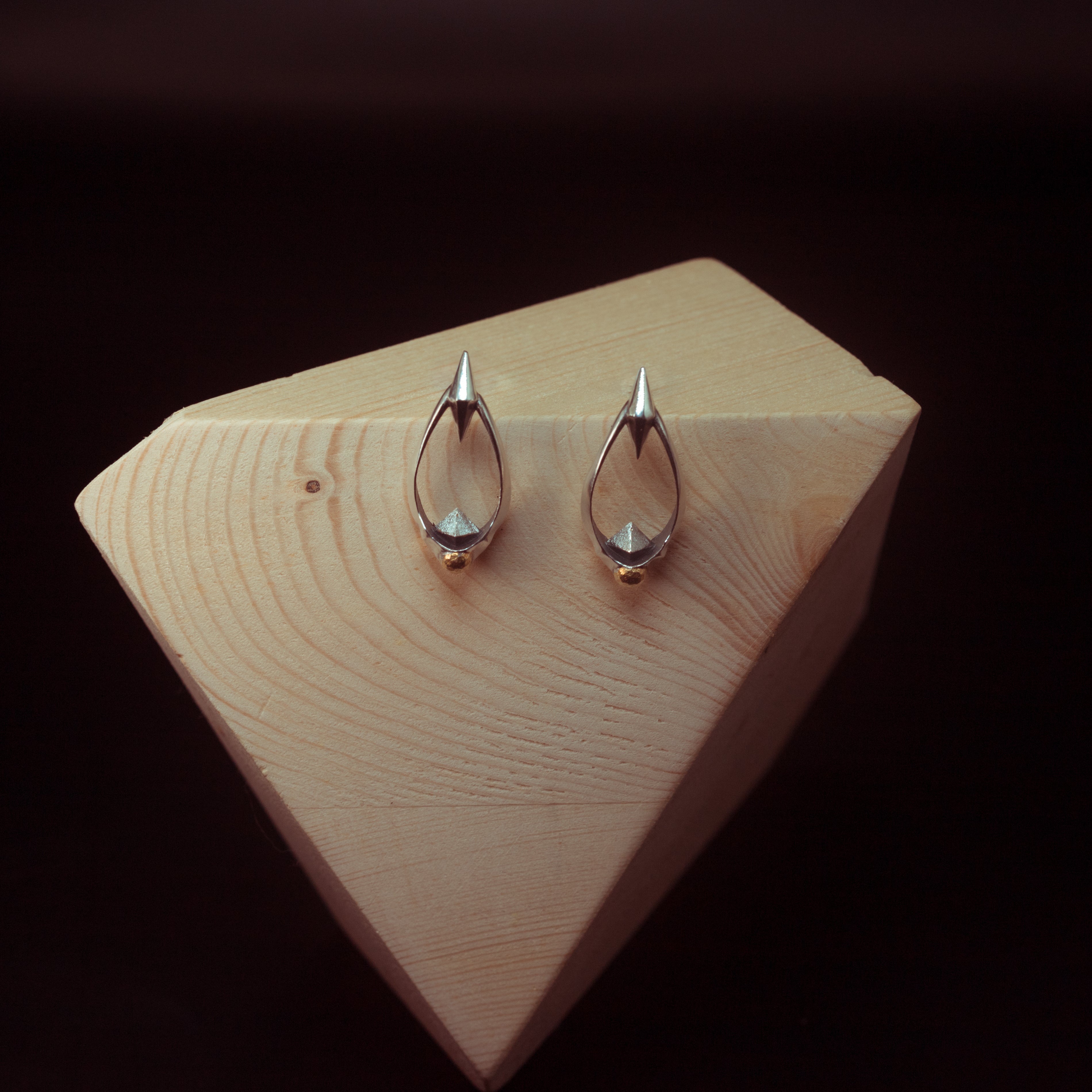 Visionary Temple Earrings - Sterling Silver and Gold