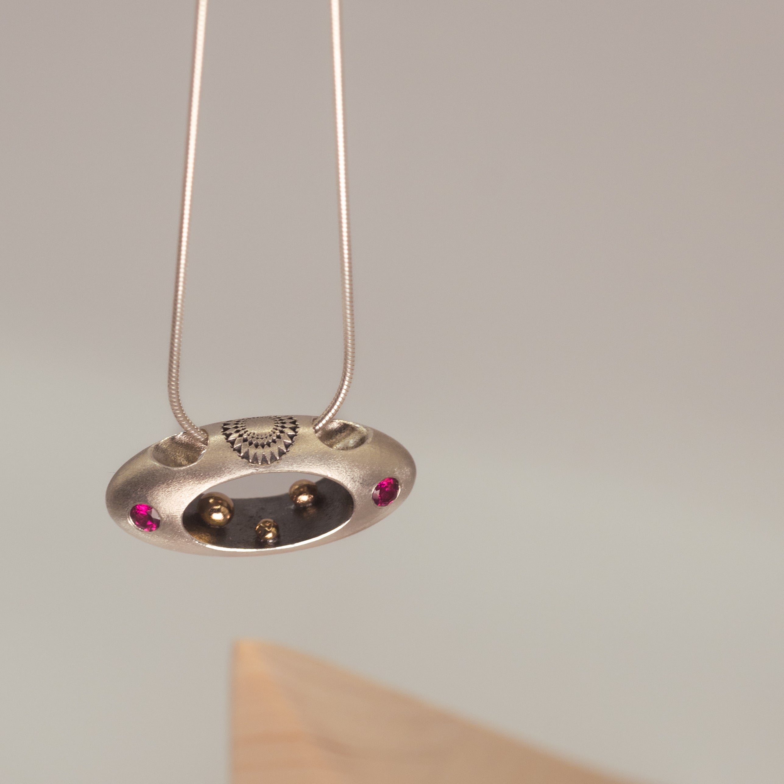 Aurora - Sapphire and Garnet Necklace