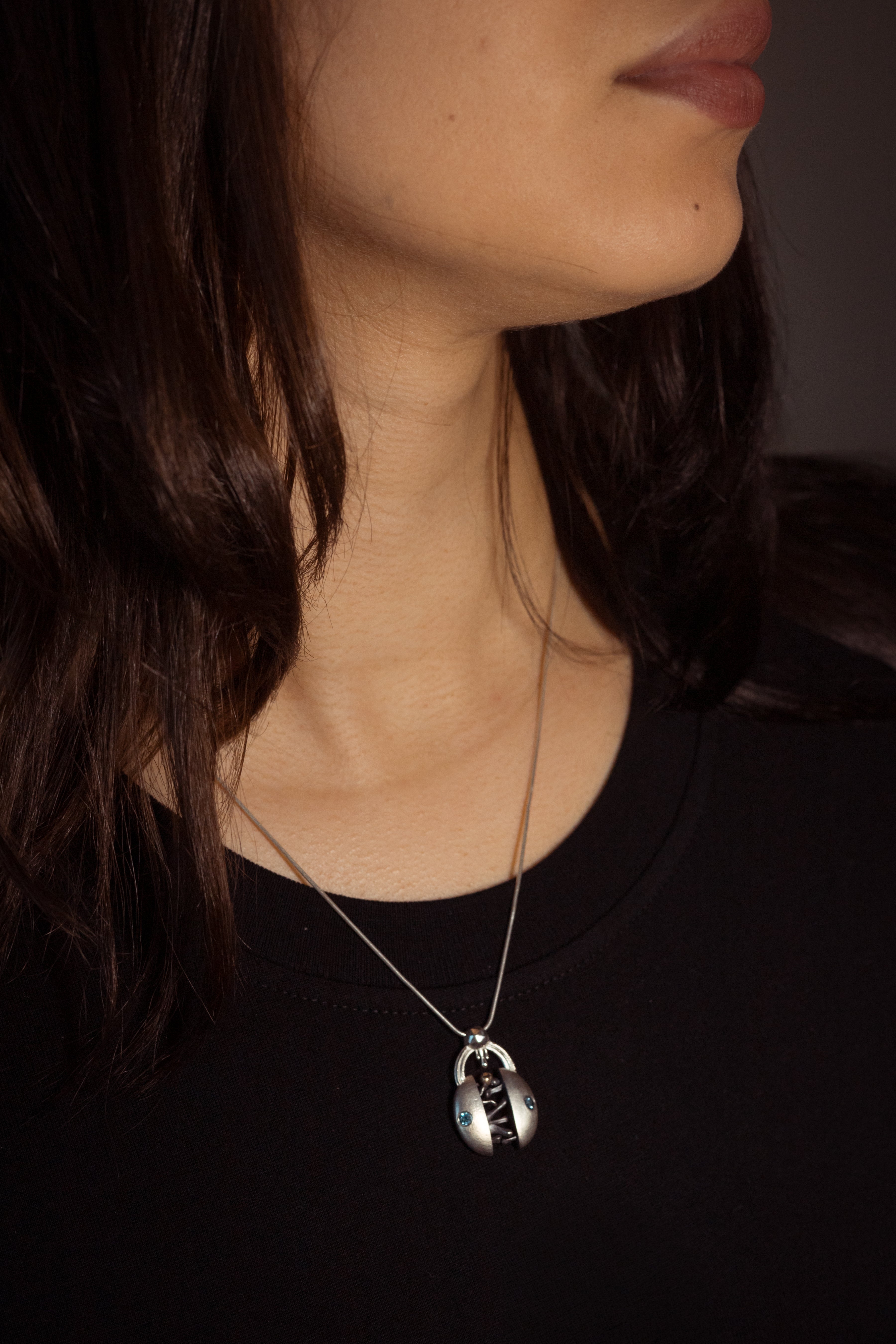 Eternal Unity Necklace — Sterling Silver, 9ct Gold & Blue Topaz