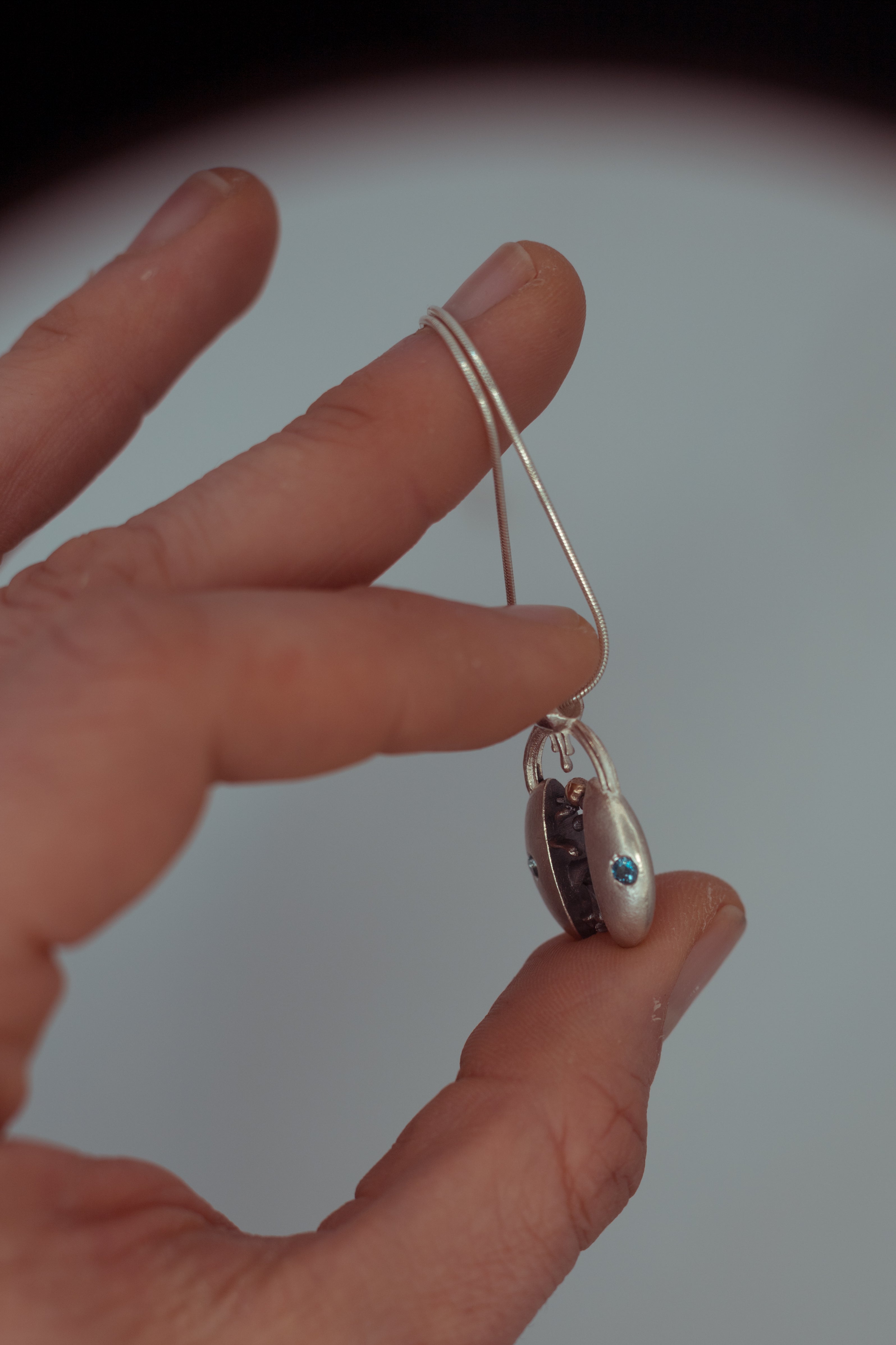 Eternal Unity Necklace — Sterling Silver, 9ct Gold & Blue Topaz