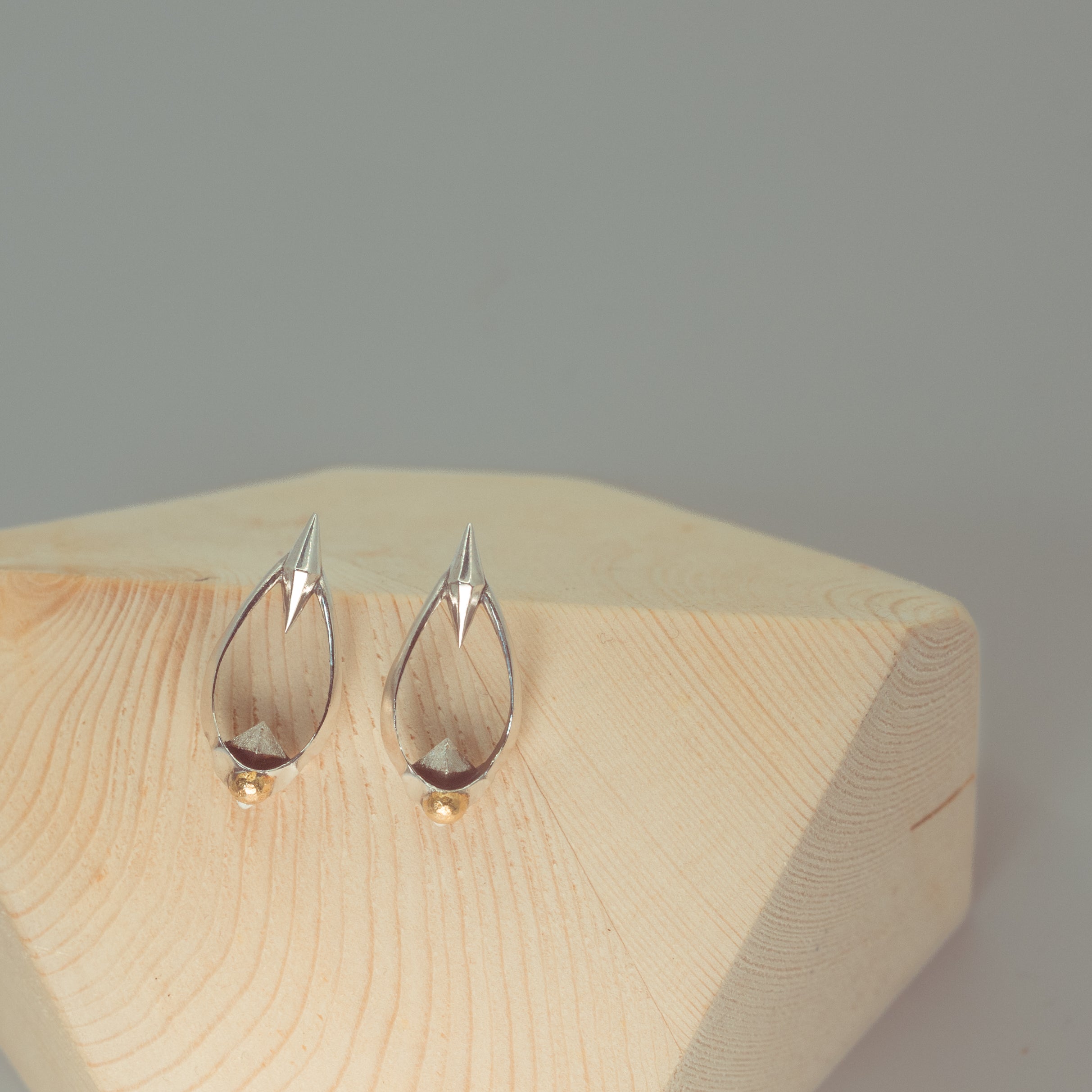 Visionary Temple Earrings - Sterling Silver and Gold