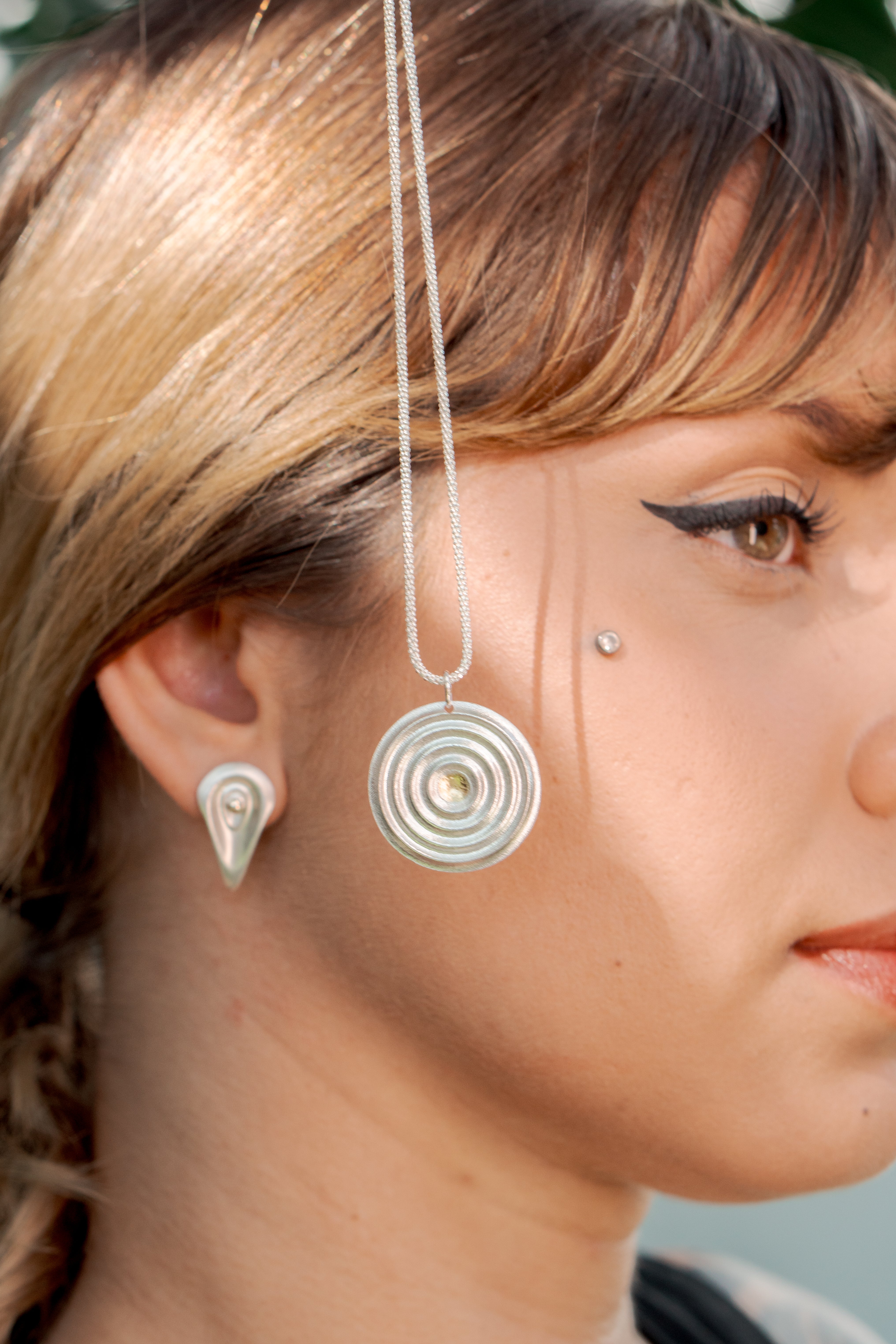 Sun's Pull Earrings - 9ct Gold and Sterling Silver